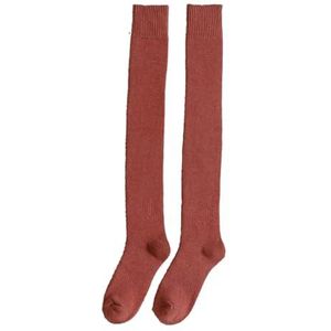 Hgvcfcv Vrouwen Kniekousen Vrouwen Warm Knie-Hoge Midden Tube Sokken Kousen, Rood, one size