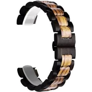 20mm 22mm houten horlogeband for Seiko for Omega for Rolex Sport polsband vervangende armband for Huawei Watch GT2e Pro band (Color : DarkBrownBrown, Size : 22mm)
