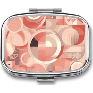 Leuke Pil Organizer Beige en Witte Stijl Gedrukt Draagbare Reizen Pillendoos Mini Pillendoos Kan Buiten worden gebruikt