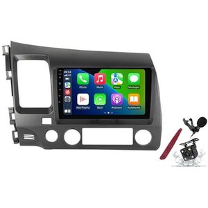 Android 14 Autoradio Sat Navi voor H-onda Civic (2005-2012) 9 Inch Touchscreen Multimedia Speler met Draadloze Carplay GPS Navigatie FM RDS Bluetooth 5G-WiFi SWC DSP,M120s