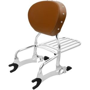 Motorfiets Bagagedrager Voor Chieftain 2014-2022 Voor Challenger Voor Dark Horse Motorfiets Sissy Bar Bagagerek Rugleuning Motorcylce Bagagerek(Brown-Chrome)