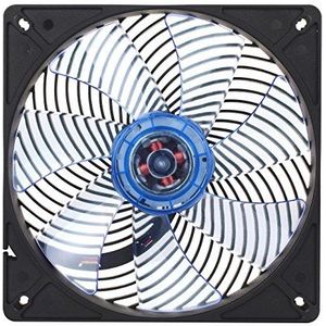 SilverStone SST-AP141-UV - Air Penetrator geluidsarme 140 mm krachtige behuizing ventilator met unieke luchtstroomkanalisatie, laag energieverbruik en blauw lichtgevende UV-ventilatorbladen, zwart