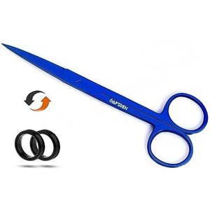 MEDICAL PRO Medische verpleging Chirurgische schaar Scherpe punten Chirurgische schaar Roestvrij staal Ziekenhuisbenodigdheden Thuis Kliniek Haartrimmer (Blauw, 6,5 inch)