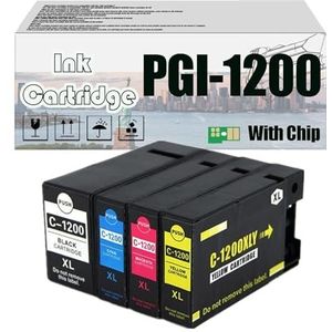 PGI-1200 PGI1200 40 ml inktcartridges, compatibel voor Canon MB2020 MB2120 MB2320 MB2720 PRINTERS 【Hoog afdrukvolume met chip】 1 set