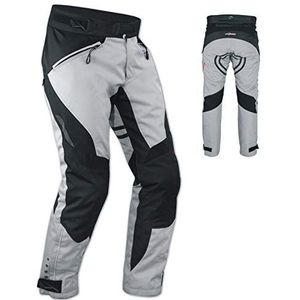 A-Pro Waterdichte motorbroek met thermische voering, uitneembaar, ademend, Cordura, Grijs, US 34 ( EU 48 )