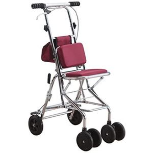 BBZY Opvouwbare Rollator Walker voor senioren met gewatteerde zitting en 4-wiel rits tas rechtopstaande rollator Walker ondersteuning tot 250 pond