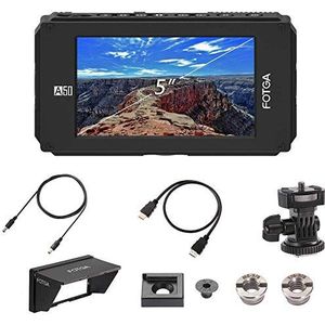 Fotga DP500IIIS A50 5-inch FHD Video On-Camera Veldmonitor Field Monitor, 1920 x 1080, HDMI 4K Input Output, Dual NP-F batterijplaat voor DSLR spiegelloze camera 5DIII IV, A7 A7S II III, A9 A6500 GH5s