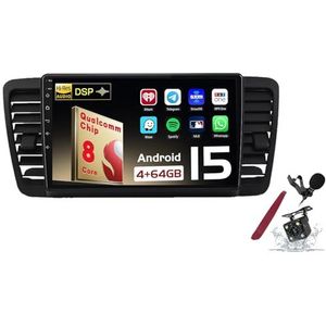 Android 15 Autoradio Sat Navi voor S-ubaru Legacy Outback (2003-2009) 9 Inch Touchscreen Multimedia Speler met Draadloze Carplay GPS Navigatie FM RDS Bluetooth 5G-WiFi SWC DSP,M150s