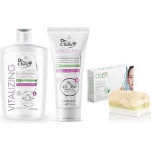 OG-ER Farmasi Dr. C.Tuna vitaliserende revitaliserende knoflook & capixyl haarverzorgingsset - natuurlijke pompoenvezel zeep - shampoo 500 ml - haarmasker 200 ml