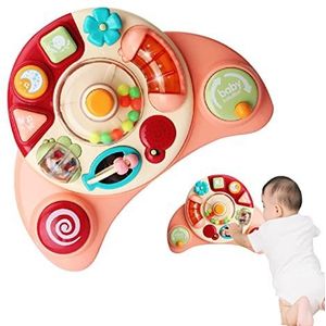 Muziek Activiteiten Tafel | Loopstoeltje Zit-naar-sta-speelgoed | Multifunctioneel verwijderbaar speelpaneel Babymuziek Leren speelgoedcadeau voor babyjongensmeisjes Abbto