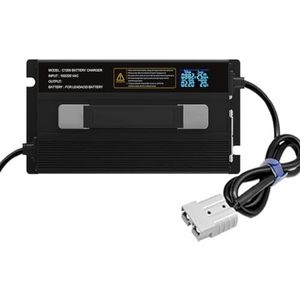 HYDTGZ Heftrucklader, Volledig Automatische Heftruckacculader Met 50A Anderson Stekker en LCD Scherm Voor Palletwagen/Schrobzuigmachine/Golfkar,24v 30a