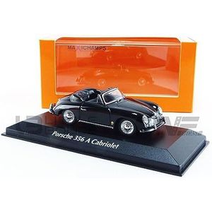 MAXICHAMPS 940064230 1:43 Porsche 356 A Cabriolet-1956-Zwart Collectible Miniatuur Auto, Zwart