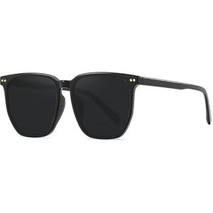 Blush bril Gradient Teal zonnebril Zwart frame gepolariseerde zonnebril (Color : Black(Polariser))