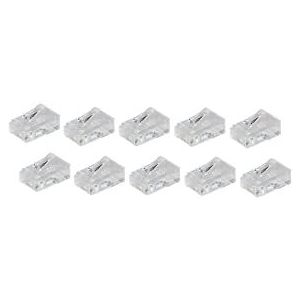Shiverpeaks - BASIC-S - Modulaire Stekker - Transparant - 8-polig, 8 Contacten Bezet, Vergulde Contacten, 10 Stuks