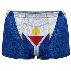 Franse Saint Martin Paisley Vlag Heren Boxer Slips Sexy Shorts Mesh Boxers Ondergoed Ademend Onderbroek Thong