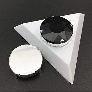7 stks naai op glas kristal ronde baoshihua met klauw strass multi kleuren 27 mm opnaaistenen platte top-zwart, 18 mm 10 stks, steen in zilveren klauw