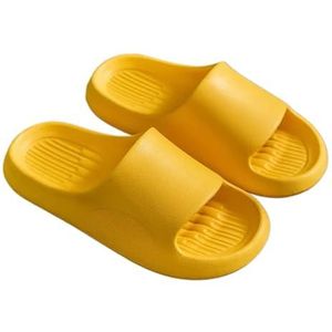 UBOHUZ Thuis Slippers Voor Vrouwen In Zomer Indoor Home, Dikke Zolen EVA Badkamer Antislip En Stille Sandalen Voor Badkamer, Zwembad, Geel, 44/45 EU