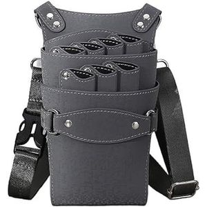 Kapperstas voor uitrusting PU-lederen haarschaar Heuptasje Haarstylist Schoudertas Kappersset Huisdierverzorgingstas Kapperstas(Grey)