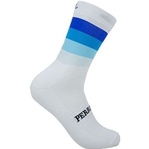 Compressiesokken met verstevigde neus, voorvoet en hiel. Coolmax Pro-technologie Meryl Actisystem-schroefdraad. Beperkte editie. (DE/NL/SE/PL, Numeriek, 34, 36, Regular, Regular, Wit Blauw)