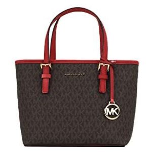 Michael Kors XS Carry All Jet Set Travel Womens Tote, Br/Flame, XS, Vlam, XS, Draag alles