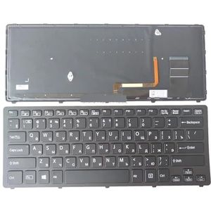 Verlicht toetsenbord voor SONY SVF14 SVF14N SVF14N27CB SVF14N29SCB SVF14N27, zwart, roze, frame, 149264631 149263761(Russian black)