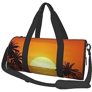 Palm Tree Travel Duffel Bag Gym Tote Bag Lichtgewicht Bagage Tas voor Weekender Sport Vakantie, Zwart, Eén maat