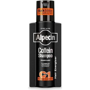 Alpecin Cafeïne Shampoo C1 Black met Nieuwe Geur 1x 250ml | Natuurlijke Haargroei Shampoo voor Mannen | Energizer voor Sterk Haar | Haarverzorging voor Mannen Made in Germany