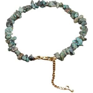 Minerale steen gouden kettingen armband, kristal armband, onregelmatige afgebroken amethisten citrien Rose kralen armband vrouwen (Color : African Turquoise)