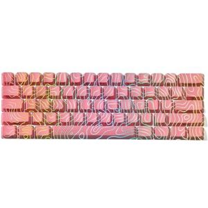 QPSJXN OEM-profiel IMD-Tech-sleutelkapset 118 met topografisch patroon Shine-Through-design (Pink 61 Keys)