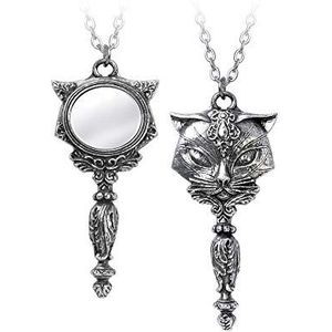 Alchemy Gothic Sacred Cat Vanity Halsketting zilverkleurig tinlegering Cats, Gothic