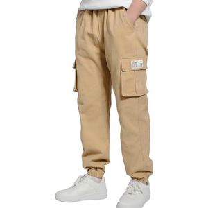 LAUSONS Cargo joggingbroek voor kinderen, maat 122-176, Kaki, 152/158 cm