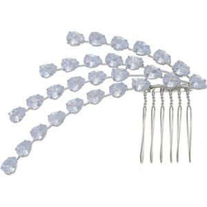HTYHZIMS Haar Kant Kam Bruids Haar Kam Bruiloft Crystal Insert Kam Vrouwelijke Haar Clip Kammen voor Vrouwen, Bruid, Eén maat, Metaal, agaat