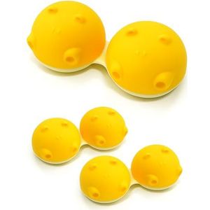 SPORTS WORLD VISION 3PCs geel nijlpaardenhouderleuke contactlenzen doos, opvallend schattig dierenontwerp contactlenzendoos, draagbaar, lichtgewicht, schattig en leuk reis-/weeklenzenvloeistofdoosje