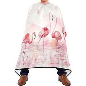 Haarknipschort 140x168cm, roze flamingo's kappers cape unisex kappers snijjurk waterdichte haarsnit cape, voor vrouwen, kinderen, kappers
