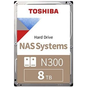 Toshiba 8TB N300 NAS 3.5’’ SATA Internal Hard Drive. 24/7 Operation, Supports 1-8 bay systems, 256MB Cache, 180TB/Year workload, 3yr Warranty(HDWG180UZSVA).