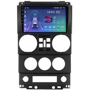 Android 12 Autoradio Voor Jeep Wrangler Rubicon 2008-2010 9 Inch Touchscreen Met Draadloze CarPlay Android Auto Car Stereo Met GPS Navigatie Bluetooth HiFi WiFi Achteruitrijcamera Stuurbediening(A,M60