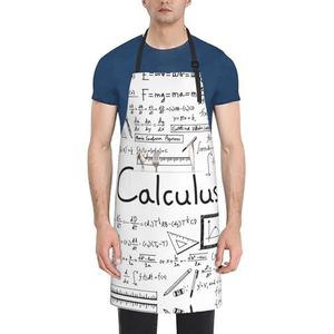 ZhaoYuGoods Marineblauwe Sky and Stars schorten met zakken voor dames en heren, stijlvolle kookschorten voor keuken, tuinieren, salon, ideale print schort, Wiskunde Geek Calculus, Eén maat
