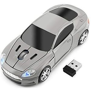 ECOiNVA Draadloze Sport Auto Muis Laptop Computer Optische Muis Desktop 2,4 GHz PC Kantoormuis voor MD (Grijs)