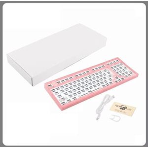 NT980 Hot Swap Mechanisch Toetsenbord Kit RGB Compatibel met 3/5 Pins Voor Cherry Gateron Kailh Dial Toetsenbord DIY (Transparant Roze)
