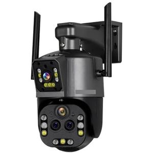 Bewakingscamera, 8K Camera Outdoor 20X Zoom Vier Lens Dual Screen Security Cam PTZ CCTV Monitor Auto Tracking Bewakingscamera(8K 20xZoom Add 128G)
