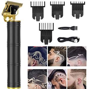 Professionele tondeuse voor mannen en vrouwen, draadloze oplaadbare tondeuse, metalen body cutting verzorgingsset, baardscheerapparaat, kapperszaak (zwart bamboe)
