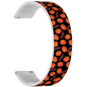 RYANUKA Solo Loop Strap Compatibel met Amazfit Bip 3, Bip 3 Pro, Bip U Pro, Bip, Bip Lite, Bip S, Bip S lite, Bip U (aquarel oranje pompoenen) Quick-Release 20 mm rekbare siliconen band band