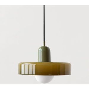LANGDU Boerderij ophanging groen glazen kroonluchter Scandinavische moderne hanglamp Vintage kusthanglamp for keukeneiland studeerkamer woonkamer bar(Color:Green+green)