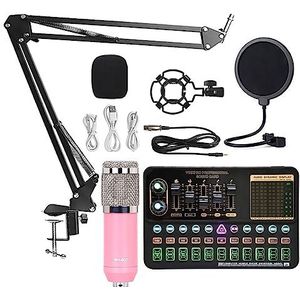 Complete podcastkit, BM800 V10XPro Mixer Geluidskaart Studio Audio Mixer Zingen Ruisonderdrukking Microfoon Voice Live-uitzending Telefoon Computer Opnemen(V10XPro Set A2)