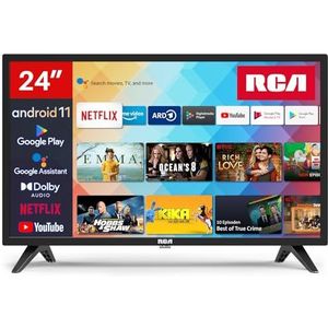 RCA Smart TV 24 inch (60 cm) HD Android TV met WiFi, Bluetooth, APP Store, Triple Tuner (DVB-T/T2, DVB-C, DVB-S/S2), USB, HDMI (SRA24HF1, 2024)