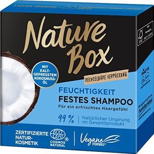 Nature Box Vochtvaste shampoo met kokosolie, natuurlijke cosmetica, veganistisch, 250 milliliter, per stuk verpakt (1 x 85 g)
