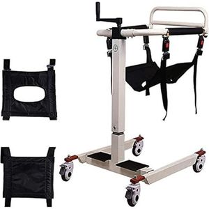 Patiëntenlift transport rolstoel voor, draagbare badkamer douchestoel handmatige lift w/180 ° split zitkussen, nachtkastje commode transferhulp voor gehandicapten ouderen gehandicapten