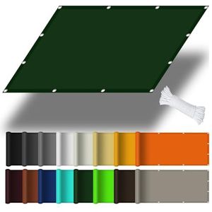 waterdicht schaduwzeil 2 x 3.5 m Zonnezeil rechthoekig Sunblock Schaduwnet 98% UV-bescherming voor tuin, balkon, terras,zwembad, Donkergroen