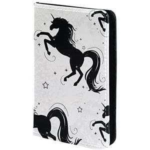 Paspoorthouder Paspoort Cover paard zwart mooi Paspoort Portemonnee Travel Essentials, Meerkleurig, 11.5x16.5cm/4.5x6.5 in