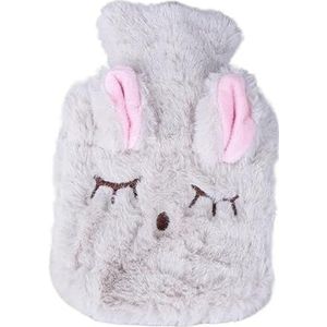 Warmwaterkruik Warm Winter Warm Warmte Herbruikbare Handwarmer PVC Stress Pijn Verlichting Therapie Warmwaterkruik Tas met Gebreide Zachte Gezellige Cover Warmwaterzak (Beige)